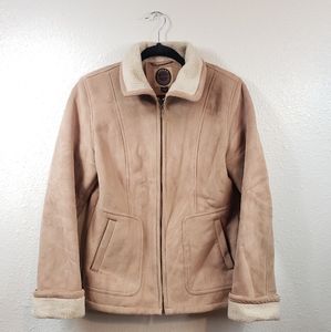 GIACCA || SOFT FAUX SUEDE TAN COAT